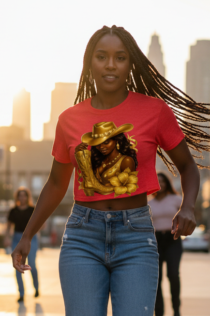 Gold Cowgirl Lifestyle – Red Short Tee