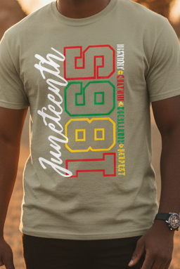 Juneteenth 1865 - Male Khaki Full Shirt Visible