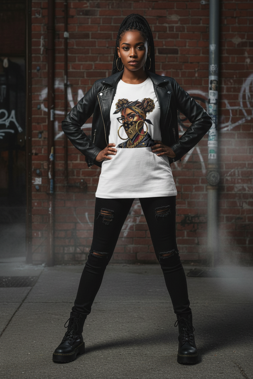 Masked Female Gangster - Arms Uncrossed