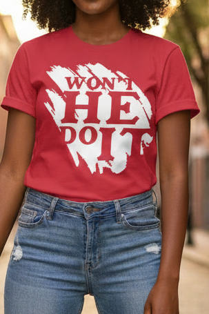 Won't He Do It — Red Lifestyle Arms Down